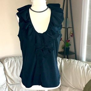 🆕 LRL Ruffle V-Neck Button Front Top